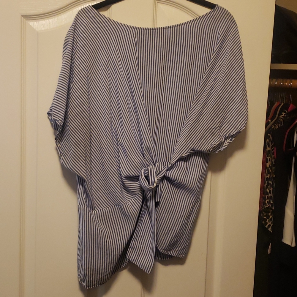 Banana Republic blue strip blouse
